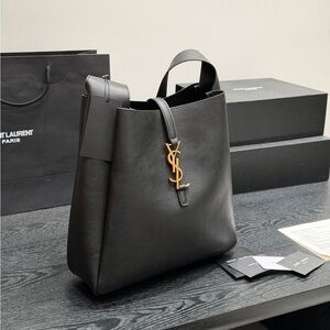 Saint Laurent Black Tote with Gold Logo